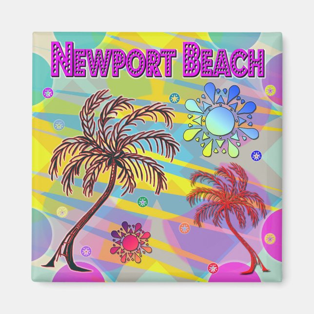 Aimant Newport Beach Happy and Hope Manget (Devant)