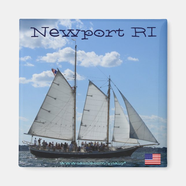 Aimant Newport RI voile navire cool design magnétique (Devant)