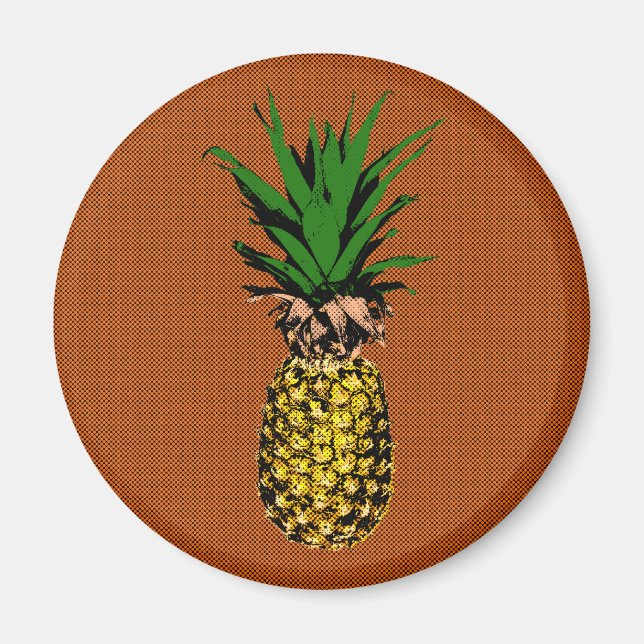 Aimant Newsprint ananas (Devant)