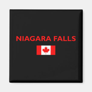 Aimant Niagara Falls Canada Drapeau canadien Couleur fonc