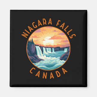 Aimant Niagara Falls Canada Retro Distressed Circle 