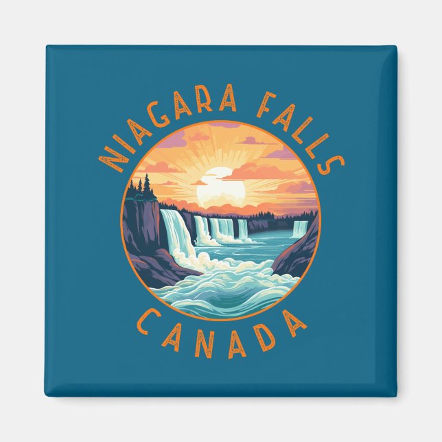 Aimant Niagara Falls Canada Retro Distressed Circle _1  (Devant)