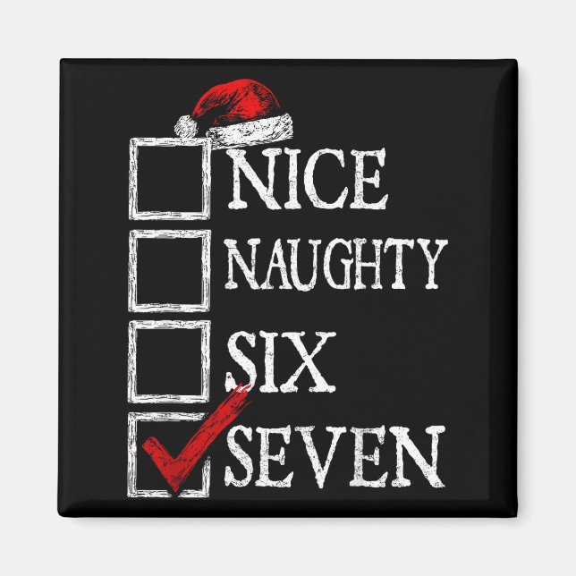 Aimant Nice Naughty 67 Christmas Funny Meme Six Seven  (Devant)