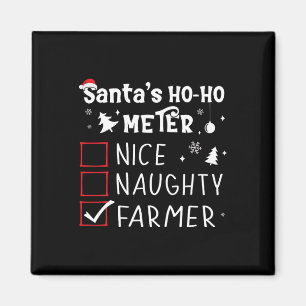 Aimant Nice Naughty Farmer Liste de Noël Père Noël Far