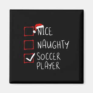 Aimant Nice Naughty Soccer Player Liste de Noël Père Noël