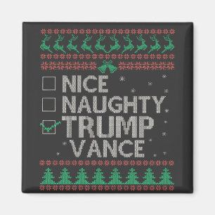 Aimant Nice Naughty Trump Vance Election Ugly Sweater