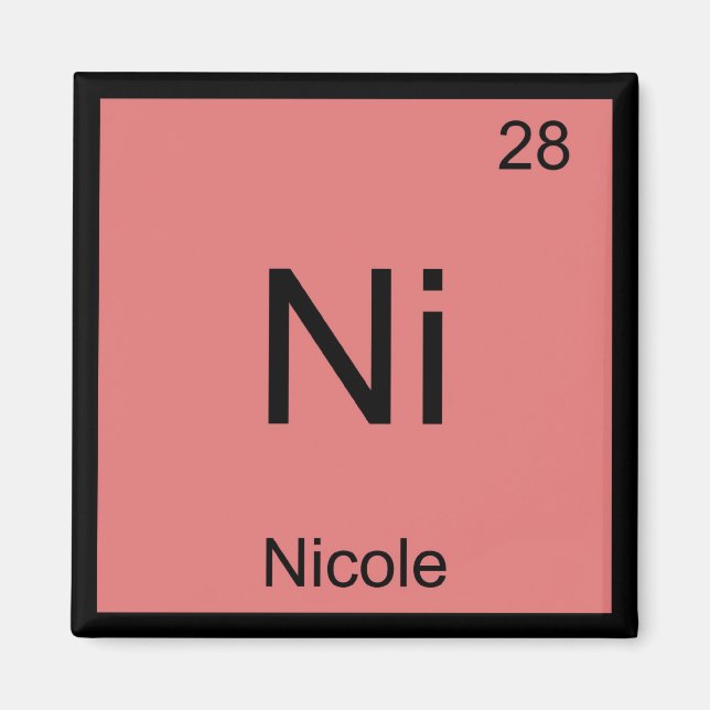 Aimant Nicole Nom Élément de chimie Tableau périodique (Devant)