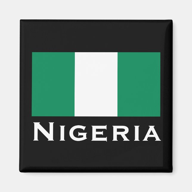 Aimant Nigeria avec le drapeau nigérian (Afrique de l'Oue (Devant)