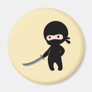 Aimant Ninja minuscule en colère sur jaune