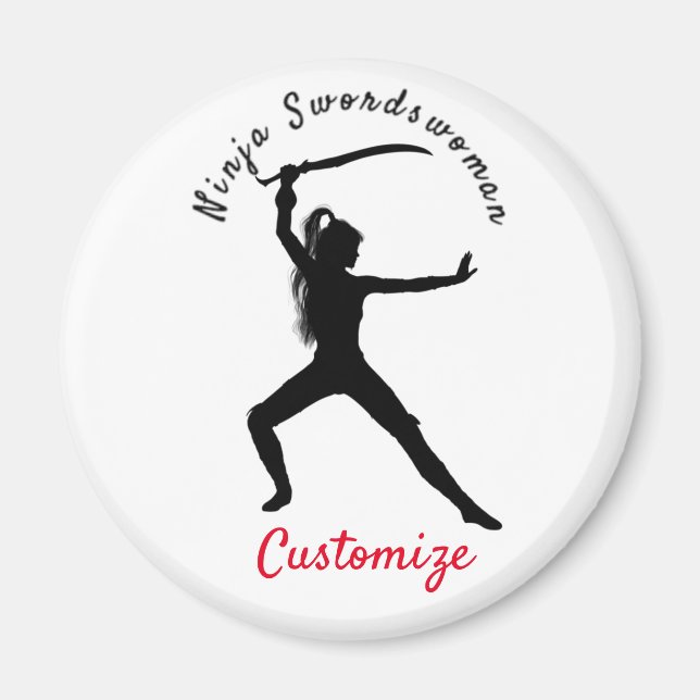 Aimant Ninja Swordswoman Silhouette Thunder_Cove (Devant)