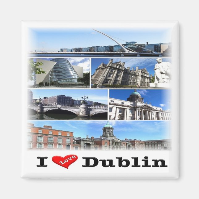 Aimant NIR011 DUBLIN "I LOVE", Irlande du Nord, Réfrigéra (Devant)