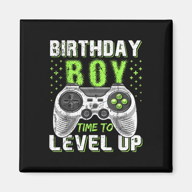 Aimant Niveau Clic Up Anniversaire Jeu Vidéo Garçon Enfan (Devant)