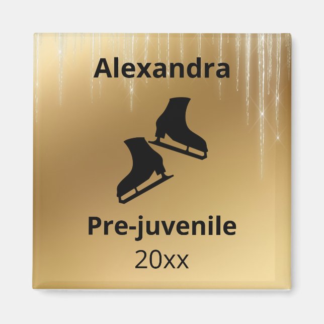Aimant Niveau de patinage artistique année d'essai or (Devant)