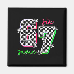 Aimant Nk Et Vert 67 Six Sept Mème À Carreaux 6 7 Filles