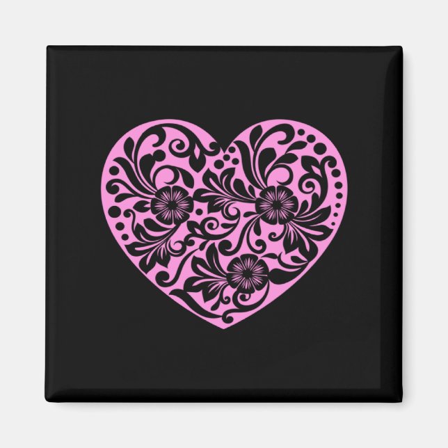 Aimant Nk Heart With Flowers Cut Out Cute Valentine Fav  (Devant)