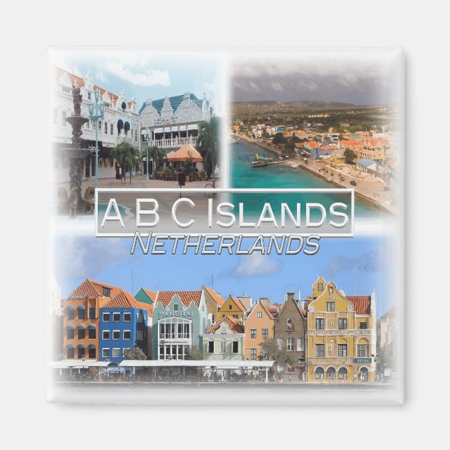 Aimant NL0037 Europe, Pays-Bas, Iles ABC, réfrigérateur (Devant)
