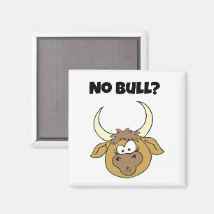 Aimant No Bull Drôle Cartoon Brown Cow Head Art