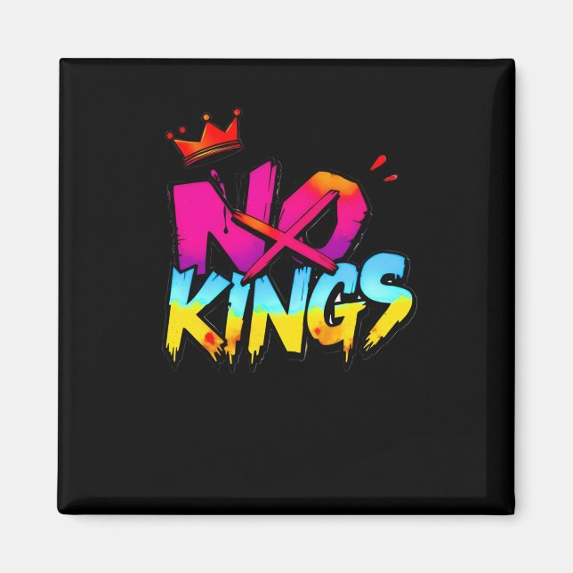 Aimant No Kings - Bold Graffiti Statement Sticker (Devant)