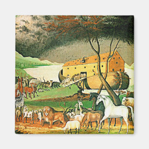Aimant Noah's Ark - Art animal par Edward Hicks