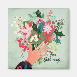 Aimant Noël 12 jours de Noël Cinq anneaux d'or