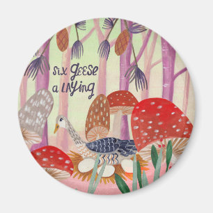 Aimant Noël 12 jours de Noël Six Oies pondent