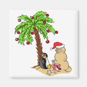 Aimant Noël à la plage