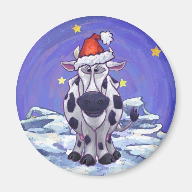 Aimant Noël à la vache (Devant)