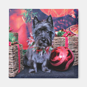 Aimant Noël - cairn Terrier - bijou