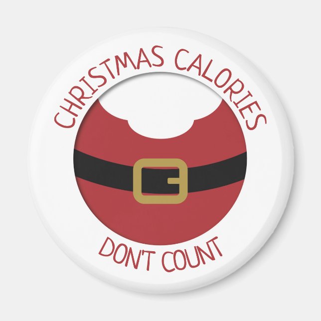 Aimant Noël calories Père Noël le ventre rouge costume (Devant)
