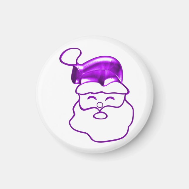 Aimant Noël contemporain du Père Noël pourpre (Devant)