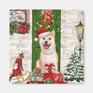 Aimant Noël de Chien Shiba Inu