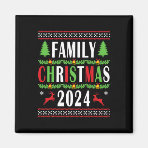 Aimant Noël de famille 2024 Funny Matching Xmas Tree