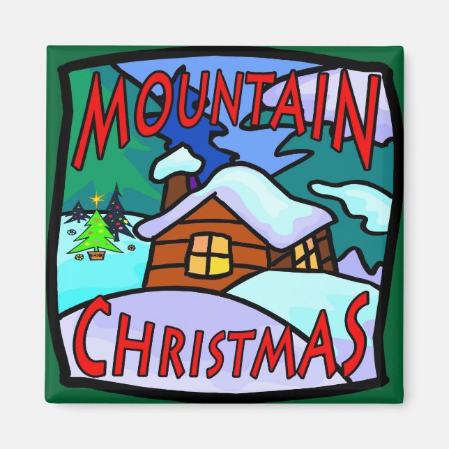 Aimant Noël des montagnes (Devant)