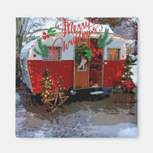 Aimant Noël du Camper vintage