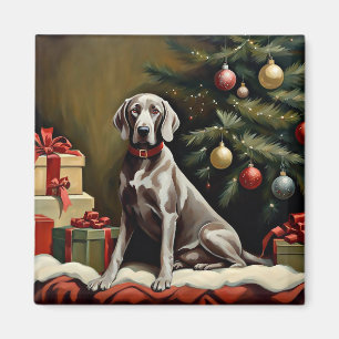 Aimant Noël du chien Weimaraner