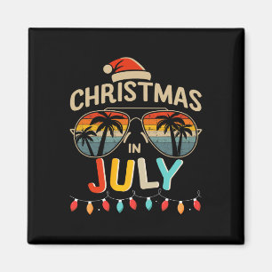 Aimant Noël en juillet avec des lunettes de soleil vintag