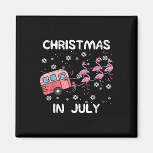 Aimant Noël En Juillet Flamant rose Trailer Été Noël Cam