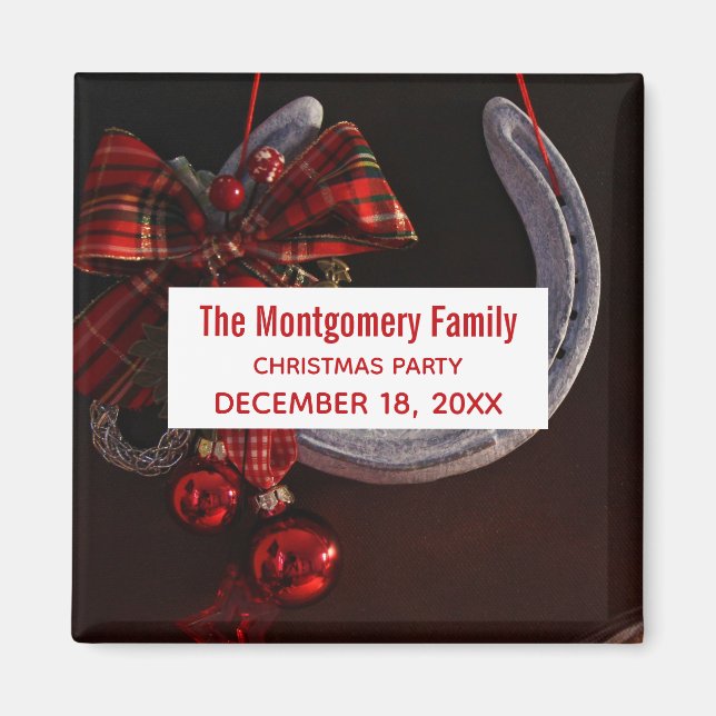 Aimant Noël équestre Hanging Horseshoe (Devant)