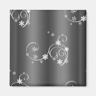 Aimant Noël gris métallique