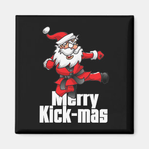 Aimant Noël Merry Kick-mas Santa Claus Karate