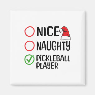Aimant Noël Nice Naughty Pickleball Player Liste de Noël