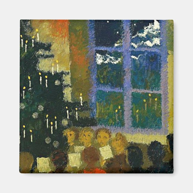 Aimant Noël, peinture d'art (Devant)