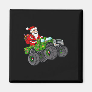 Aimant Noël Père Noël équitation dans Monster Truck Boys
