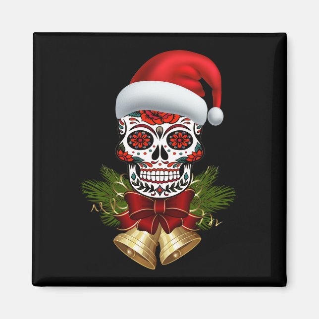 Aimant Noël Père Noël Jour Du Crâne Sugar Morts (Devant)