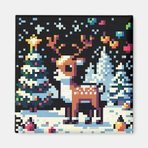 Noël Reinder Winter Wonderland Pixel Art