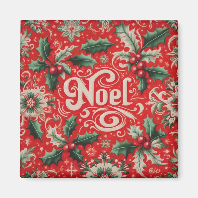 Aimant Noel rouge et vert (Devant)