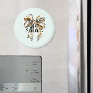 Aimant Noel Rustic Green Bow personnalisé