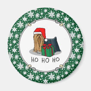 Aimant Noël Santa Hat Yorkshire Terrier Yorkie Cute