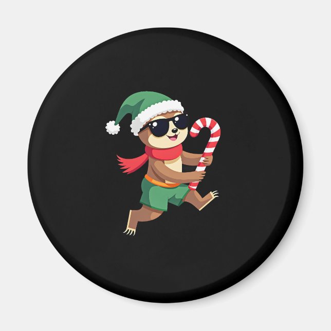 Aimant Noël Sloth Elf Peppermenthe Sucre de canne Chemise (Devant)