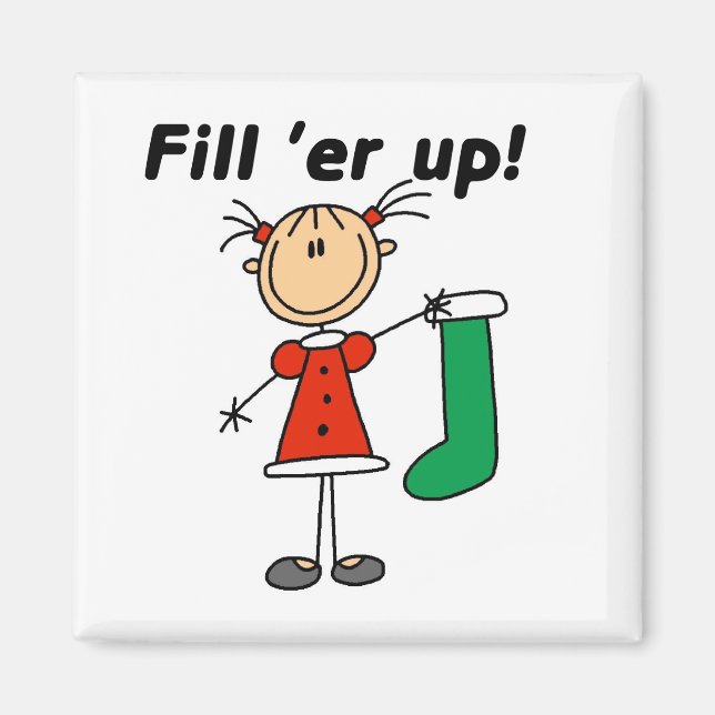 Aimant Noël Stocker Remplir 'er Up Tshirts et cadeaux (Devant)